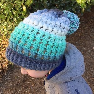 Brand New! Kids Green & Grey Winter Hat